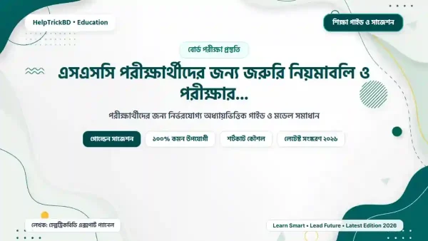 এসএসসি পরীক্ষার্থীদের পরীক্ষার হলের নিয়মাবলী: এসএসসি পরীক্ষার্থীদের জন্য জরুরি: নিয়মাবলি ও পরীক্ষার হলের নির্দেশিকা – Best Complete Guide – Best Complete Guide 2026