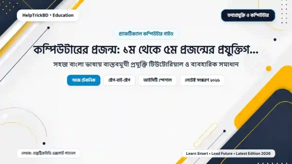 কম্পিউটারের প্রজন্ম: ১ম থেকে ৫ম প্রজন্মের প্রযুক্তিগত তুলনা ও বৈশিষ্ট্য (পার্ট-৩)