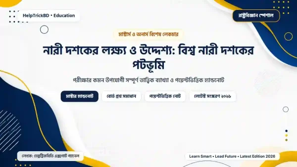 নারী দশকের লক্ষ্য ও উদ্দেশ্য: বিশ্ব নারী দশকের পটভূমি