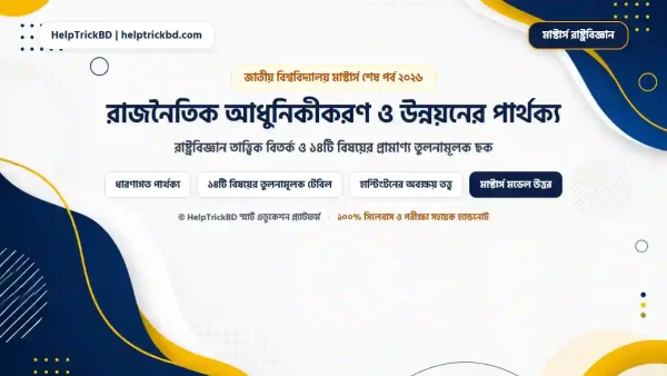 রাজনৈতিক আধুনিকীকরণ ও রাজনৈতিক উন্নয়ন: রাজনৈতিক আধুনিকীকরণ ও রাজনৈতিক: উন্নয়নের মধ্যে পার্থক্য — মাস্টার্স রাষ্ট্রবিজ্ঞান হ্যান্ডনোট – Best Complete Guide – Best Complete Guide 2026